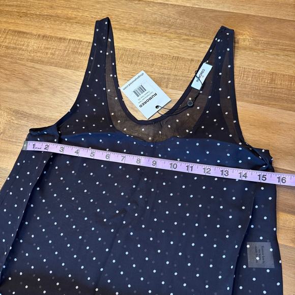 Rumored Old Fashioned Top Polka Dot Sheer Classic Tank Extra Small Black White - Picture 7 of 10